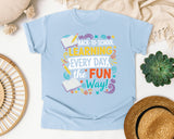 Back To School Learning Every Day The Fun Way graphic tee in Chambray