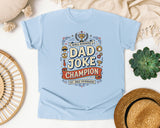 World Renowned Dad Joke Champion graphic tee in Chambray