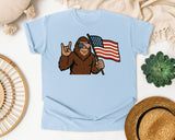 Bigfoot American Flag graphic tee in Chambray