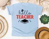 Hello Teacher Books graphic tee in Chambray