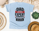 Dad Level Expert Multitasking Black graphic tee in Chambray
