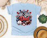 All Star Dad graphic tee in Chambray