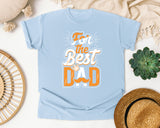 For The Best Dad White graphic tee in Chambray