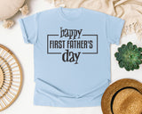 Happy First Father's Day Navy graphic tee in Chambray