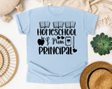 Homeschool Mom And Principal graphic tee in Chambray