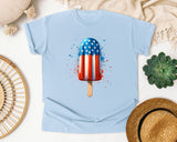 Patriotic Popsicle Red 2 graphic tee in Chambray