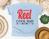 Reel Cool Dad White 3 graphic tee in Chambray