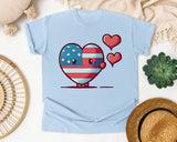 Patriotic Heart Character graphic tee in Chambray