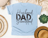 Husband Dad Granddad Brown graphic tee in Chambray