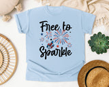Free To Sparkle Grey graphic tee in Chambray