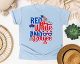 Red White And Boujee graphic tee in Chambray
