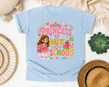 The Princess Is Back To School graphic tee in Chambray