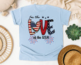 For The Love Of The USA graphic tee in Chambray