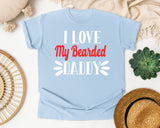 I Love My Bearded Daddy White graphic tee in Chambray