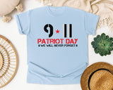 Patriot Day We Will Never Forget Black graphic tee in Chambray