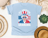 All American Grandma White graphic tee in Chambray