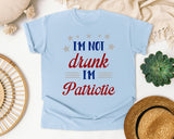 I'm Not Drunk I'm Patriotic Red graphic tee in Chambray