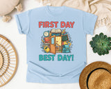 First Day Best Day Door graphic tee in Chambray