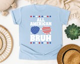 All American Bruh graphic tee in Chambray