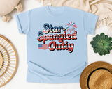 Star Spangled Cutie Grey 2 graphic tee in Chambray
