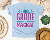 Third Grade Is Magical graphic tee in Chambray