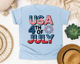 USA 4th Of July Navy 2 graphic tee in Chambray