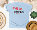 My Dad Rocks Pink graphic tee in Chambray