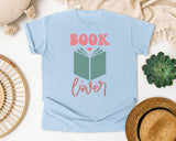 Book Lover graphic tee in Chambray