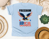 Freedom USA Grey graphic tee in Chambray