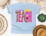 Made To Teach graphic tee in Chambray