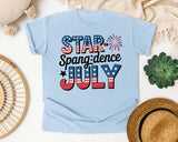 Star Spangled July Grey 2 graphic tee in Chambray