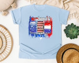 Red White And Boozy graphic tee in Chambray