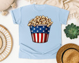 Patriotic Popcorn Bucket graphic tee in Chambray