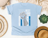 Best Dad Ever Patriot graphic tee in Chambray