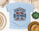 United We Remember graphic tee in Chambray