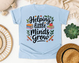 Helping Little Minds Grow graphic tee in Chambray