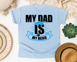 My Dad Is My Hero White 2 graphic tee in Chambray