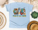 Dad Fixer Of All Things Brown 2 graphic tee in Chambray