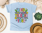 ABCD Teacher Tour graphic tee in Chambray