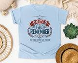 United We Remember May Their Memory Live Forever graphic tee in Chambray