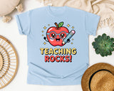 Teaching Rocks graphic tee in Chambray