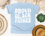 Proud Black Father White graphic tee in Chambray