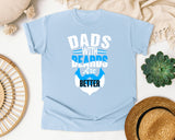 Dads With Beards Are Better White 3 graphic tee in Chambray