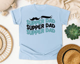 Super Dad Black graphic tee in Chambray