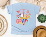Hello Third Grade graphic tee in Chambray