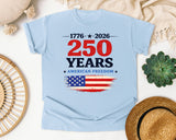 1776 2026 250 Years American Freedom graphic tee in Chambray