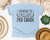 I'm Ready To Crush 2nd Grade Grey graphic tee in Chambray