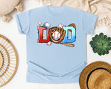 Baseball Dad Glove And Bat graphic tee in Chambray