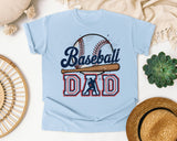 Baseball Dad Bat Retro graphic tee in Chambray