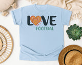 Love Football Heart graphic tee in Chambray